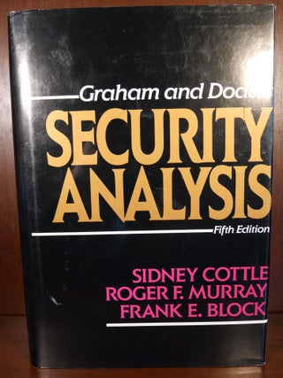 Item #4525 Graham and Dodd's Security Analysis. Sidney Cottle