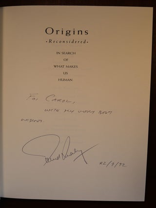 Origins Reconsidered SIGNED
