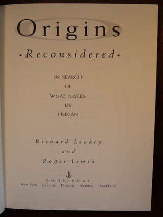 Origins Reconsidered SIGNED