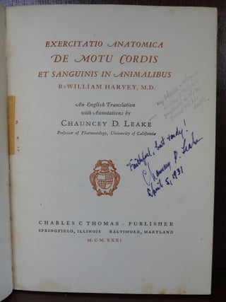 Anatomical Studies on The Motion of The Heart and Blood SIGNED