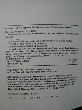 Reflections of an Affirmative Action Baby SIGNED