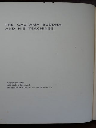 The Gautama Buddha and His Teachings SIGNED