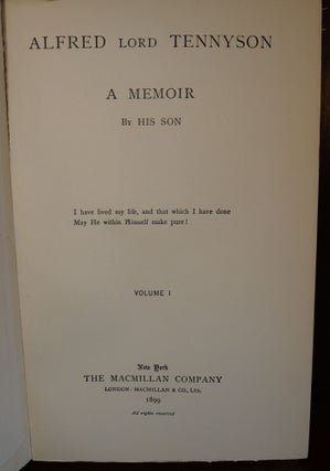 Alfred Lord Tennyson A Memoir by His Son 2 Volumes