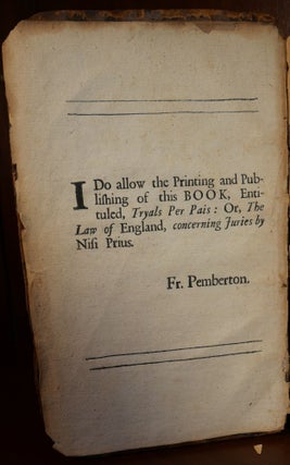 Tryals Per Pais, or, The Law of England Concerning Juries