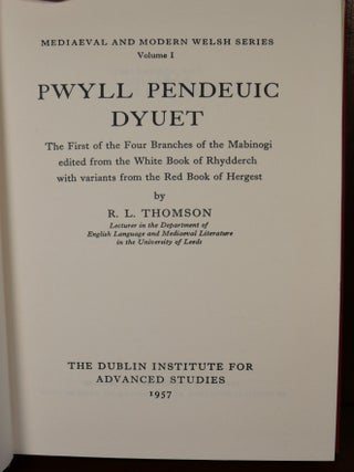 Mediaeval and Modern Welsh Series Vol I