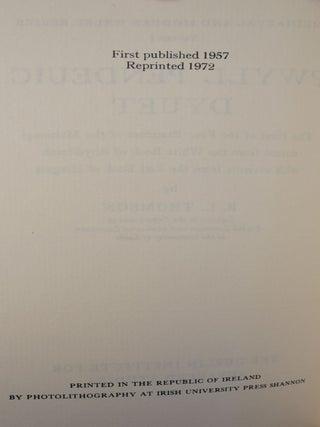 Mediaeval and Modern Welsh Series Vol I