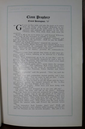 Ernest Hemingway's Senior Tabula Yearbook Year Book