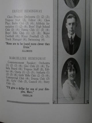 Ernest Hemingway's Senior Tabula Yearbook Year Book