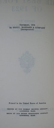 The Best Poems of 1923