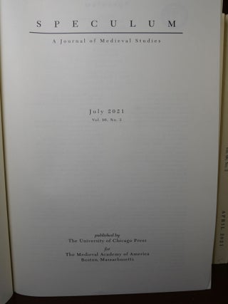 Speculum A Journal of Medieval Studies in 12 Volumes