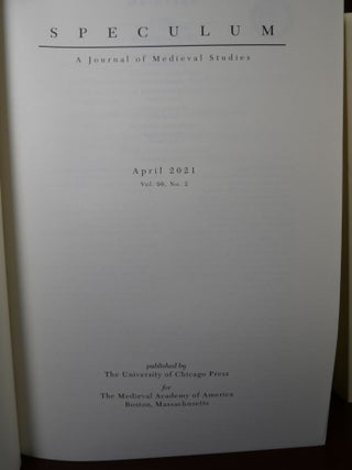 Speculum A Journal of Medieval Studies in 12 Volumes
