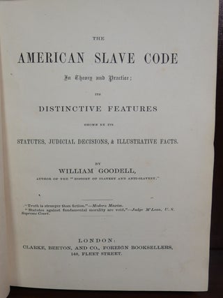 The American Slave Code