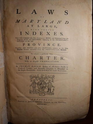 Laws of Maryland at Large