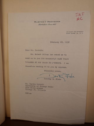 Mark Twain Unpublished Manuscript Biography