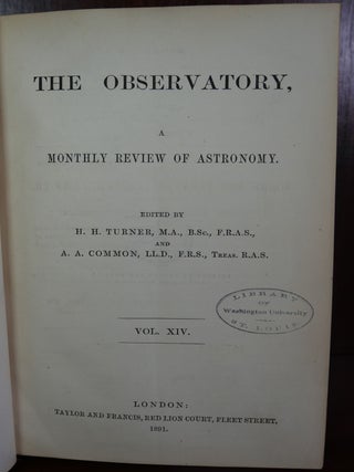 The Observatory A Monthly Review of Astronomy in Four Volumes