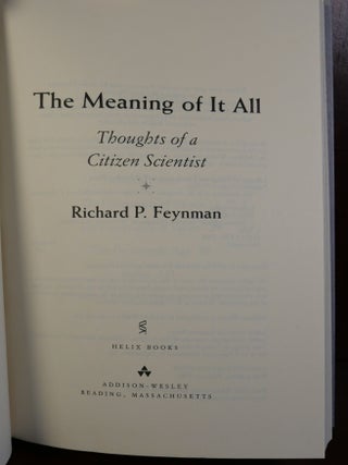 The Meaning of it All, What Do You Care What Other People Think