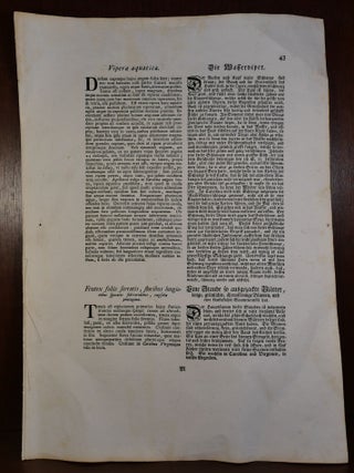 Item #5544 Single Leaf From National History of Carolina, Florida, and The Bahama Islands. Mark...