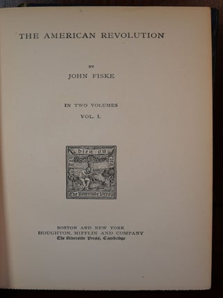 The American Revolution In Two Volumes