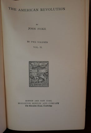 The American Revolution In Two Volumes