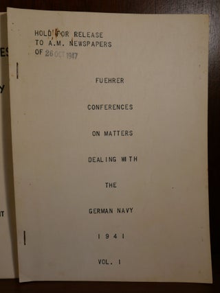 3 Volumes of Fuehrer Conferences Germany Navy