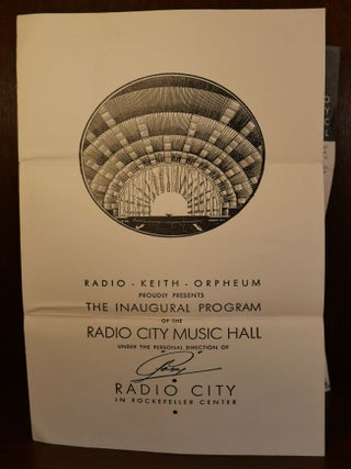 Item #5602 The Inaugural Program of the Radio City Music Hall. Radio Keith Orpheum