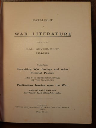 Catalogue of War Literature