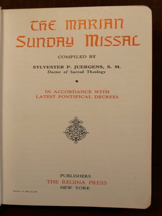 The Marian Sunday Missal
