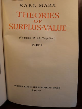 Theories of Surplus Value (Volume IV of Capital)