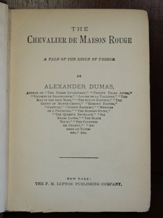 The Chevalier De Maison Rouge A Tale of The Reign of Terror