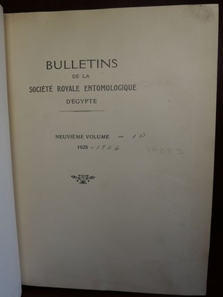 Bulletin from Royal Entomological Society From Egypt