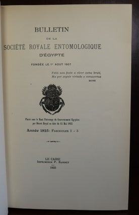Bulletin from Royal Entomological Society From Egypt