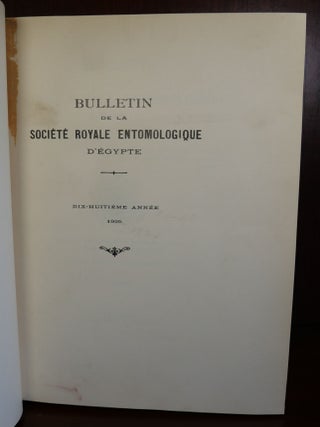 Bulletin from Royal Entomological Society From Egypt