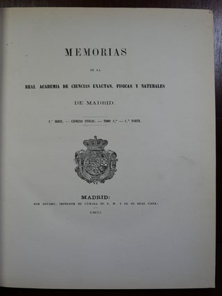 Memories From Royal Academy of Exact Physical and Natural Science Volume 6 / Memorias