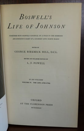 Boswell's Life of Johnson and Johnson's Journey to The Western Islands of Scotland and Boswell's Journal of a Tour to The Hebrides