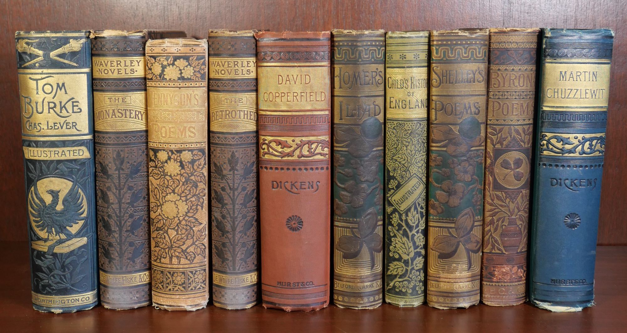 Fine Victorian Binding Set, The Iliad, David Copperfield, etc
