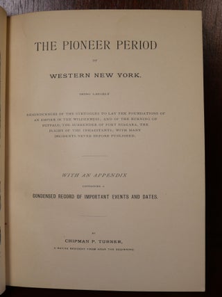 The Pioneer Period of Western New York