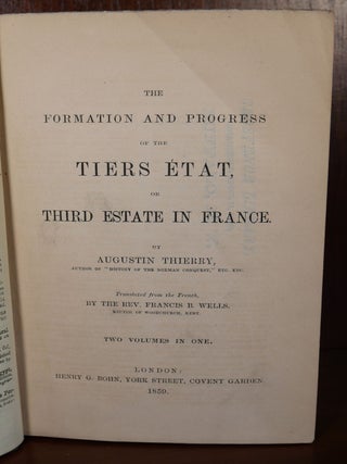 The Formation and Progress of the Tiers Etat or Third Estate in France