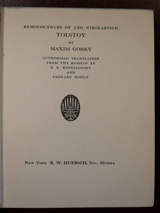 Reminiscences of Leo Nikolaevich Tolstoy
