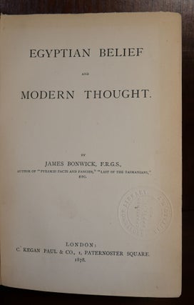 Egyptian Belief and Modern Thought