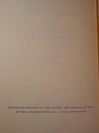 Pudd'nhead Wilson SIGNED by Illustrator