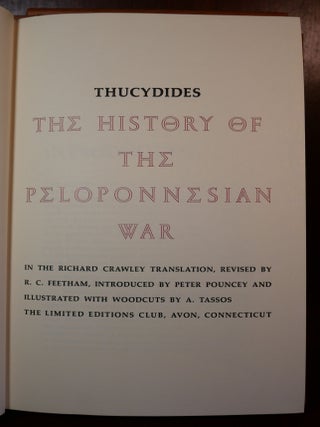 History of the Peloponnesian War In Two Volumes SIGNED by Illustrator