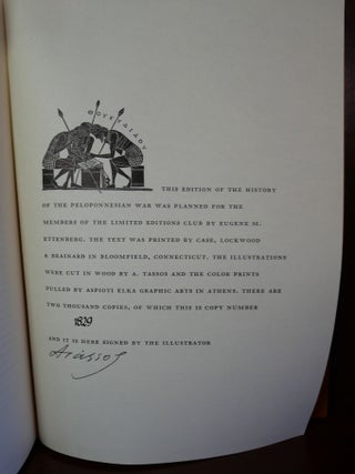 History of the Peloponnesian War In Two Volumes SIGNED by Illustrator