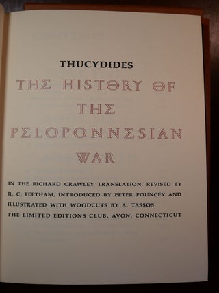 History of the Peloponnesian War In Two Volumes SIGNED by Illustrator