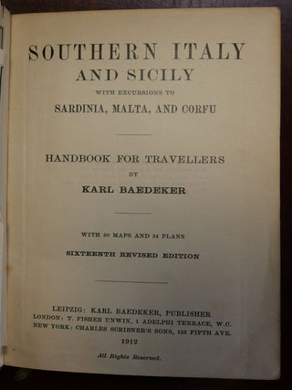 Handbook For Travelers Southern Italy and Sicily