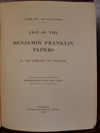 List of The Benjamin Franklin Papers in The Library of Congress