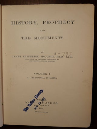History, Prophecy and The Monuments in Three Volumes