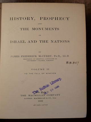 History, Prophecy and The Monuments in Three Volumes