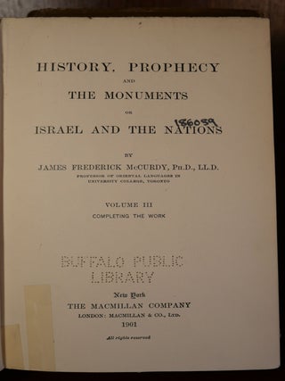 History, Prophecy and The Monuments in Three Volumes