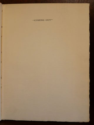 Coming Out A letter to Rosebud of Two Generations Ago