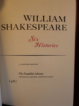 Six Tragedies, Six Histories, Eight Comedies